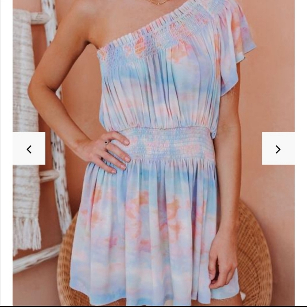 One-Shoulder Pastel Dress
